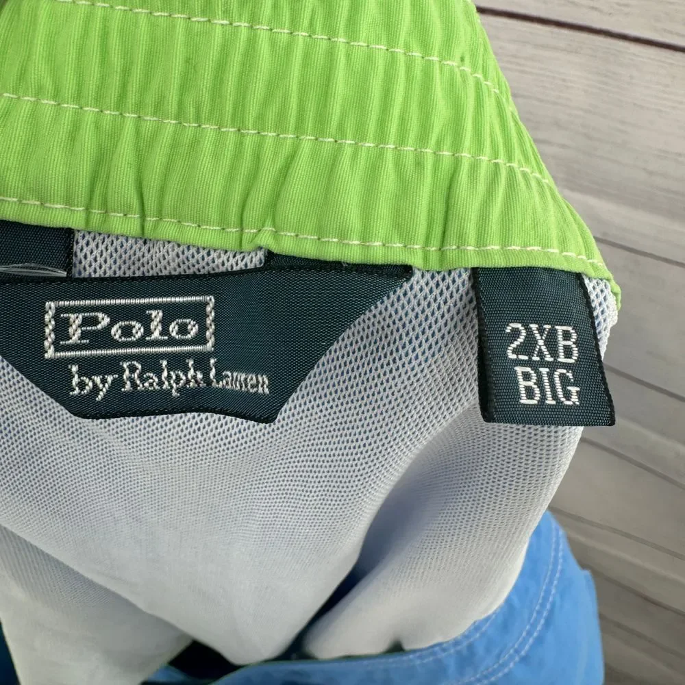 Polo Ralph Lauren Swim Trunks Cargo Pocket Swimwear Blue 2XB BIG‎